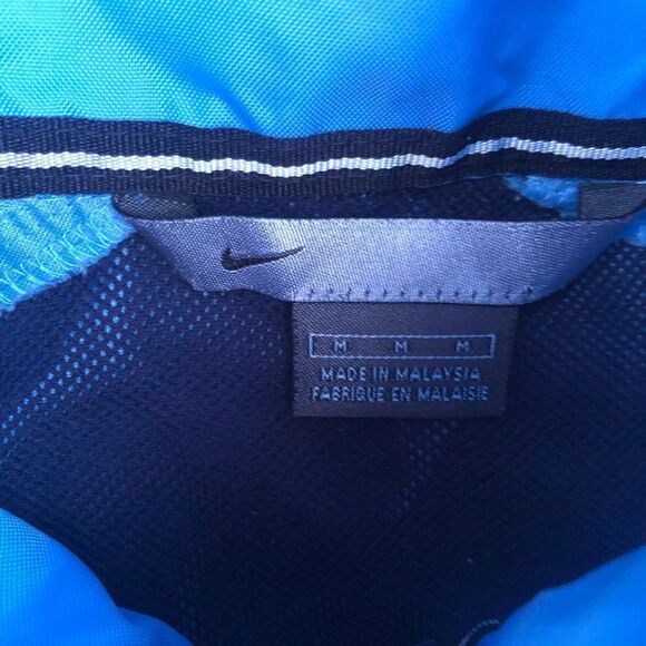 VINTAGE nike jacket windbreaker medium blue BIG SWOOWSH - Picture 8 of 11